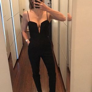Sexy stretch black jumpsuit